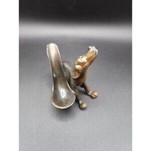 Vintage Bronze Metal Hound Dog Pipe Holder Rest By Dodge USA